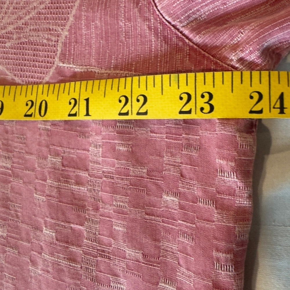 Tommy Bahama Silk Camp Shirt Men's Large Salmon Pink Tropical Leaf Short Sleeve - Picture 6 of 8